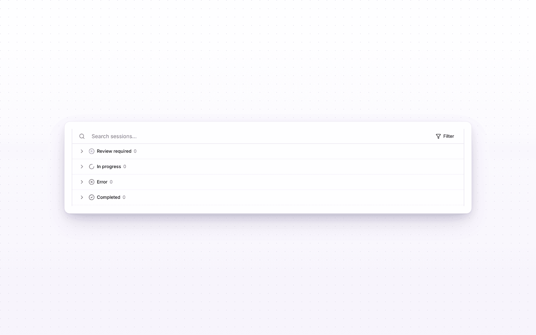 Approvals inbox grouped by review status