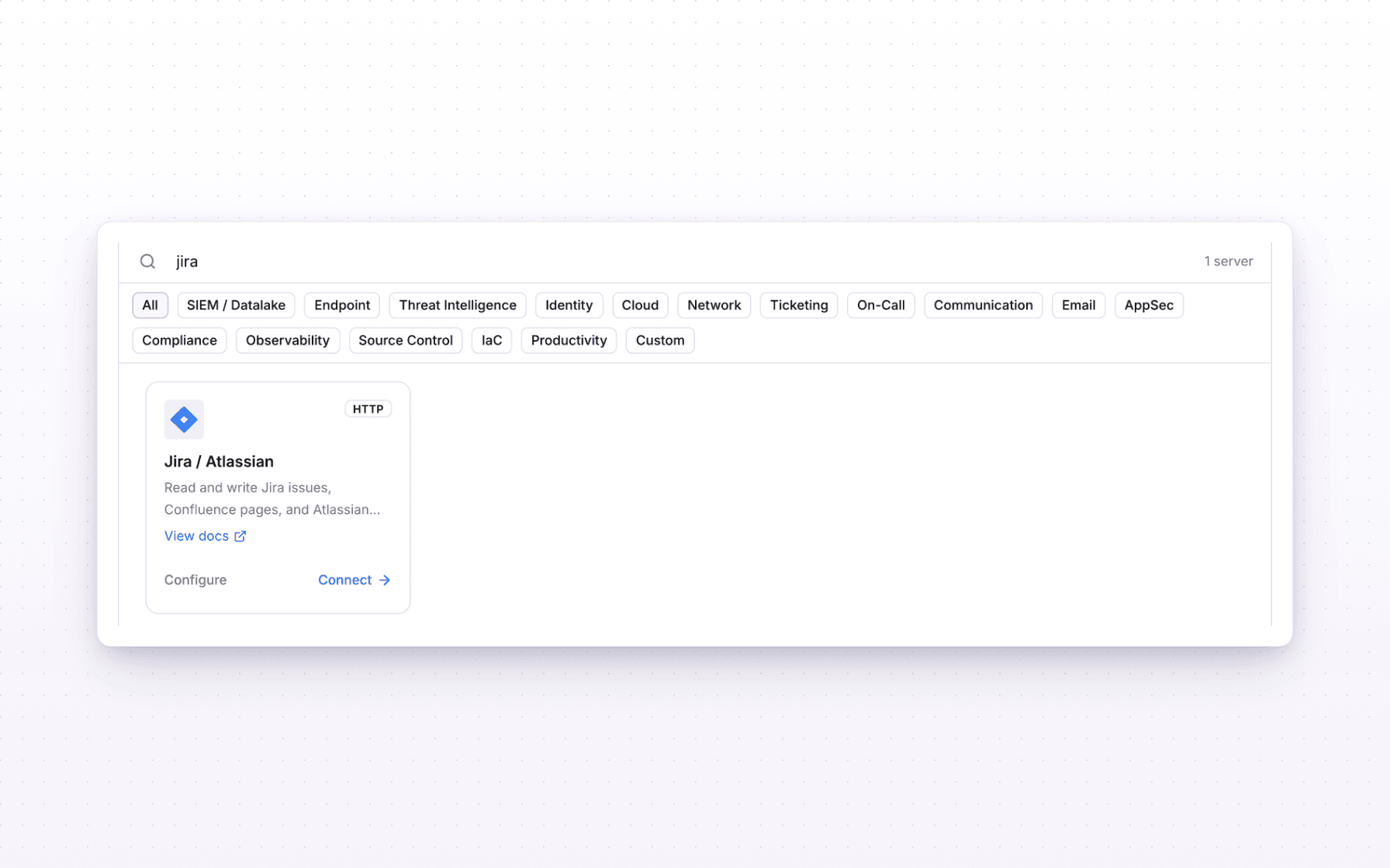Hosted Jira MCP server in the catalog